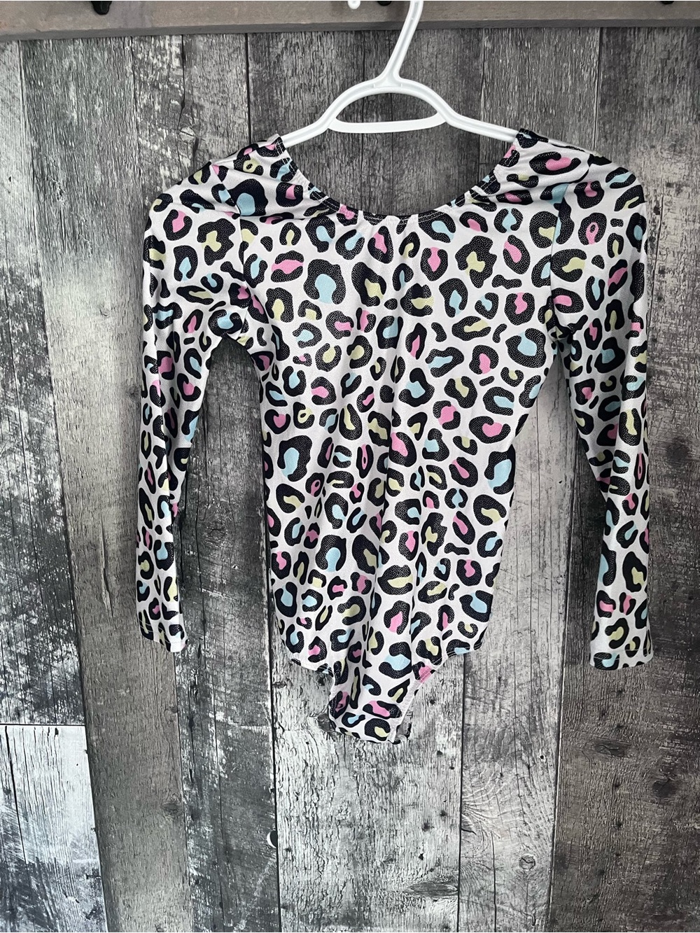 Gymnastics Girls' Multicolor Leopard Print One-Piece Bodysuit size 8-10